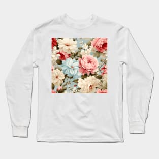 Shabby Chic Flowers Pattern 5 Long Sleeve T-Shirt